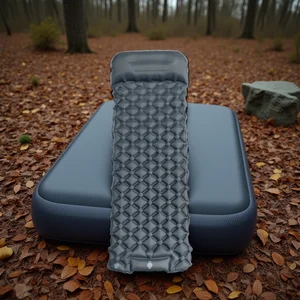 Outdoor Camping Inflatable Mattress Sleeping Pad With Pillows Ultralight Air Mat Built In Inflator Pump Hiking Bangladesh (New)