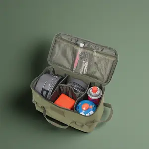 Outdoor Camping Gas Tank Storage Bag Large Capacity Ground Nail Tool Bag Gas Canister Picnic Cookware Utensils Kit Bag Bangladesh (New)