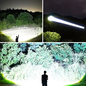 2026 New Ultra Bright LED Flashlight USB Rechargeable Zoom Flashlights Long Range 6000M Tactical Torch Camping Fishing Work Lamp Bangladesh (New)