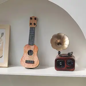 Mini 4 String Classical Ukulele Guitar Toy Musical Instrument for Kids Children Beginners Early Education Small Guitar Bangladesh (New)