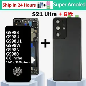 6.8 Super AMOLED Samsung S21 Ultra 5G G998 G998U Display Touch Screen Digitizer Samsung S21Ultra G998B LCD Bangladesh (New)