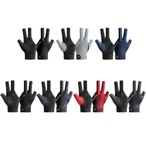 Open Finger Billiard Gloves Breathable Polyester Snooker Pool Gloves Antiskid Smooth Soft Portable Reusable Training Accessories Bangladesh (New)