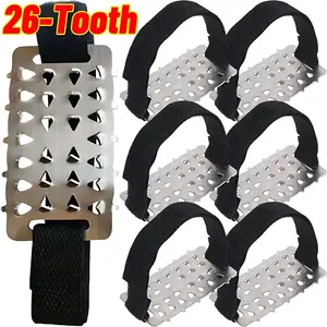 26 Teeth Stainless Steel Snow Ice Cleats Traction Crampons Anti Slip Shoe Spikes Grips for Boots Winter Walking Hiking Climbing Bangladesh (New)