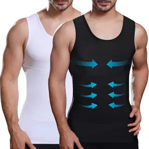 Men s Compression Shirts Tank Tops Undershirts Mens Slimming Body Shaper Vest Sleeveless Abdomen Slim Vest Fitness Workout Bangladesh (New)