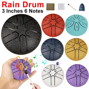 3 Inches 6 Notes Rain Drum for Outside Rain Drum Instrument Mini Handpan Drum Outdoor Rain Drum for Yoga Meditation Unique Gift Bangladesh (New)