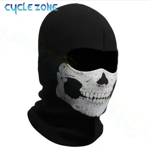 Bicycle Balaclava Full Face Mask Skull Print Motorcycle Full Face Mask Windproof Skiing Head Neck Warmer Bicycle Helmet Liner Bangladesh (New)